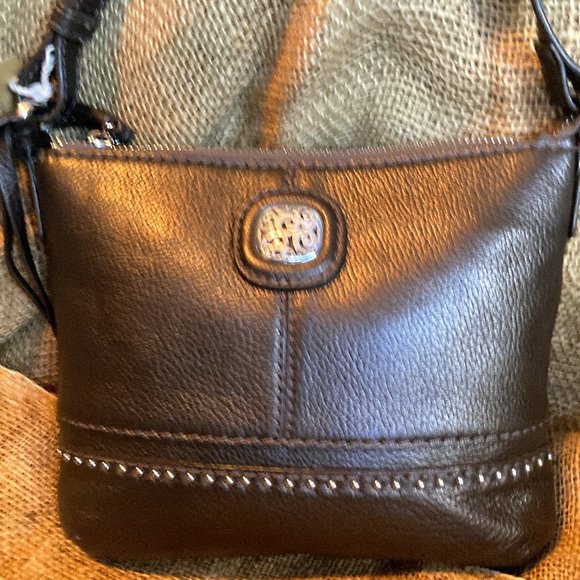 Brighton Leather Bronzy Brown Silver Studded Crossbody in Great Condition - Picture 10 of 10